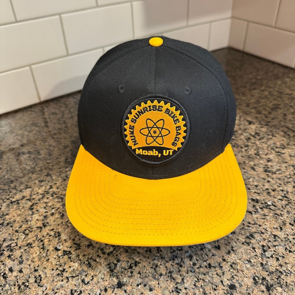 Otto Snapback Baseball Cap Men's One Size Adjustable Black Yellow Moab UT